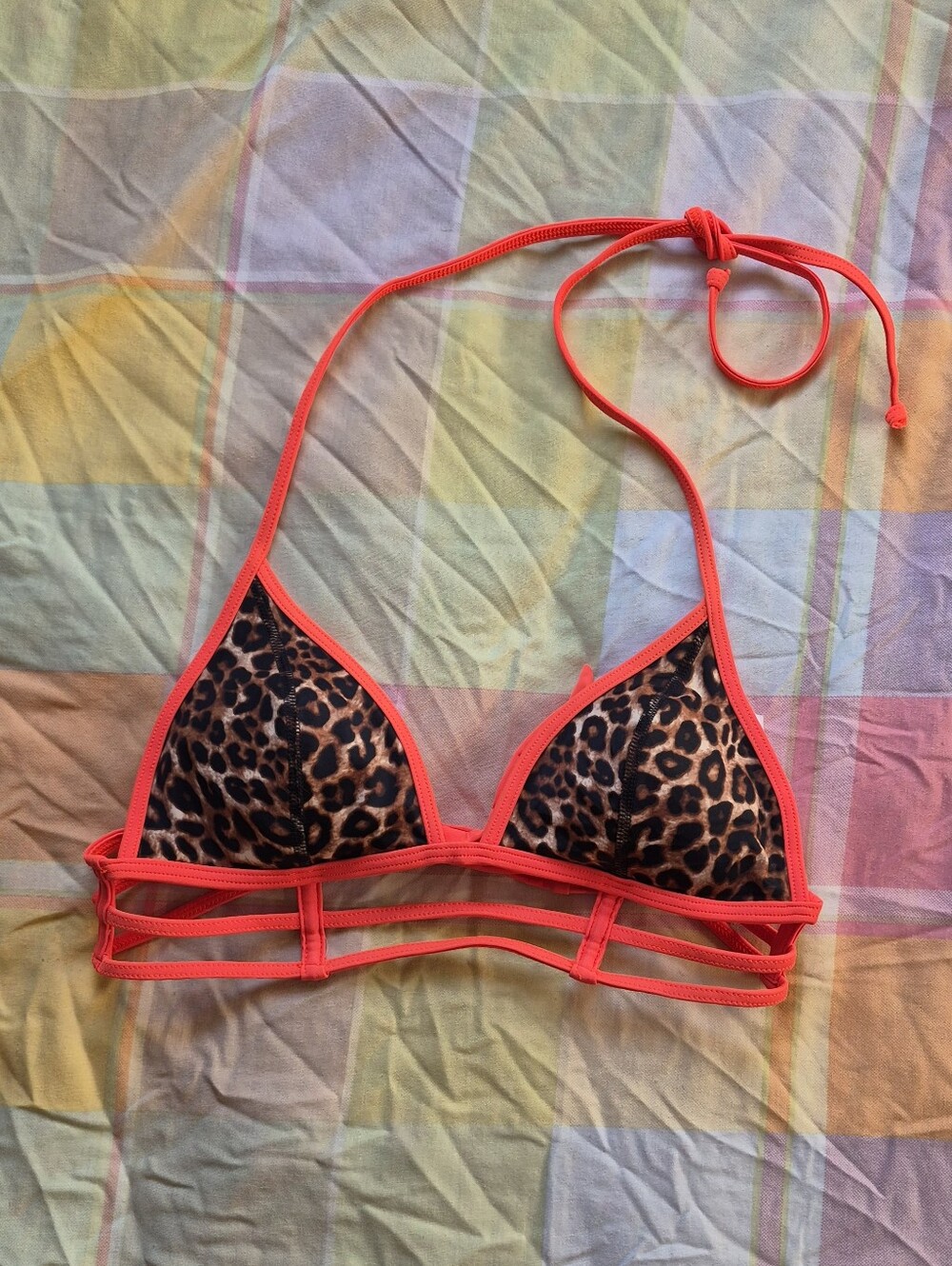PINK Victoria's Secret Pink Bikini Top with Coral Straps